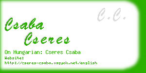 csaba cseres business card